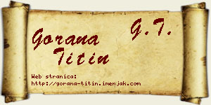 Gorana Titin vizit kartica